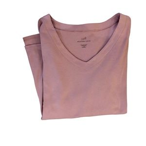 J. Jill V-Neck Pima Cotton Mauve Pink 3/4 Sleeve Top / Tunic * 1X *